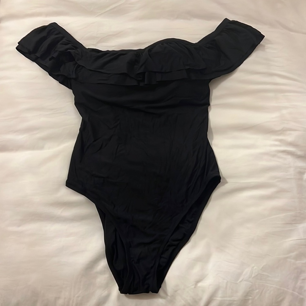 J. Crew Off the Shoulder One Piece Swimsuit